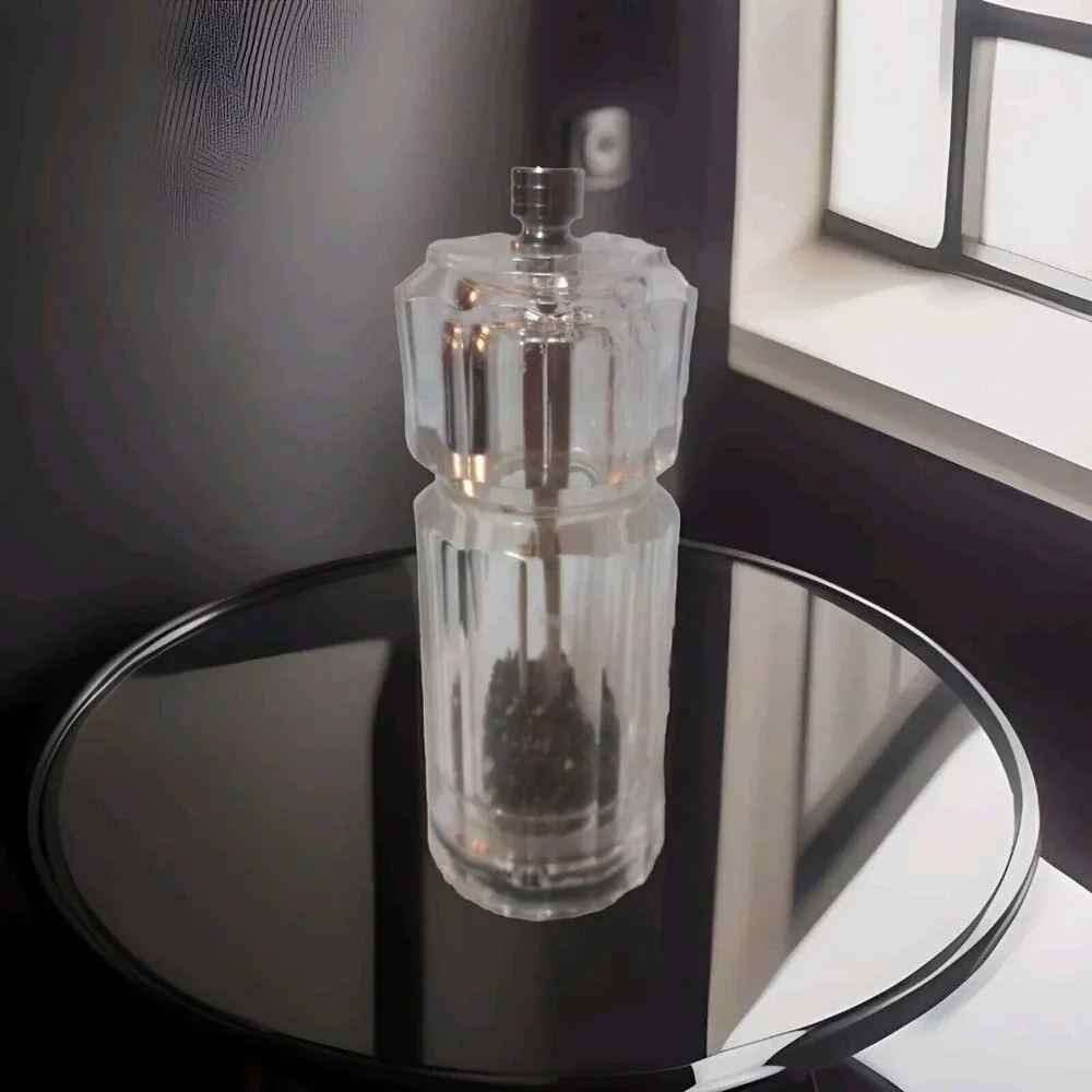 Vtg Olde Thompson Salt & Pepper Mill Set Faceted Acrylic Lucite Grinder USA